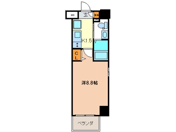 ｴｽﾃﾑﾌﾟﾗｻﾞ名古屋・栄ﾌﾟﾚﾐｱﾑ(406)の物件間取画像